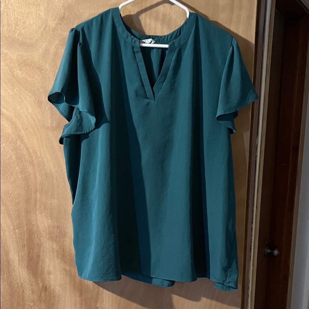 Maurices Teal V-Neck Blouse